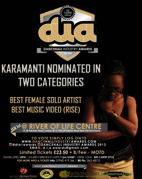 DIA NOMINATES KARAMANTI AS BEST FEMALE SOLO ARTIST FOR 2013