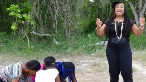 Lady Donna on the set of 'save a life' video shoot